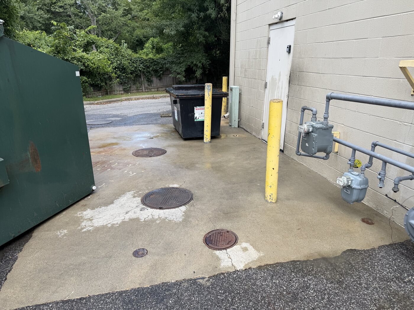 Commercial service area after grease stain cleaning by Anderson Home Services